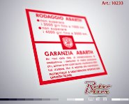 Calco Abarth Rodaggio Garanzia