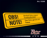 Calco Sticker Decal Volvo PV 444 / 544 anticongelante