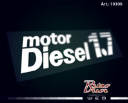 Calco Sticker Decal Fiat Duna motor diesel 1.7