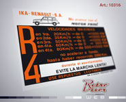 RetroVisor Calco Calcomania Sticker Decal IKA Renault 4 R4 4L velocidades de ablande