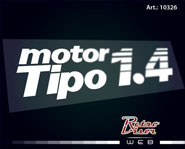 RetroVisor Calco Calcomania Sticker Decal Fiat motor tipo 1.4 cubrecorreas