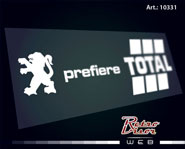 RetroVisor Calco Calcomania Sticker Decal Peugeot prefiere TOTAL