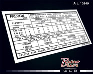 RetroVisor Calco Calcomania Sticker Decal Ford presion de inflado falcon